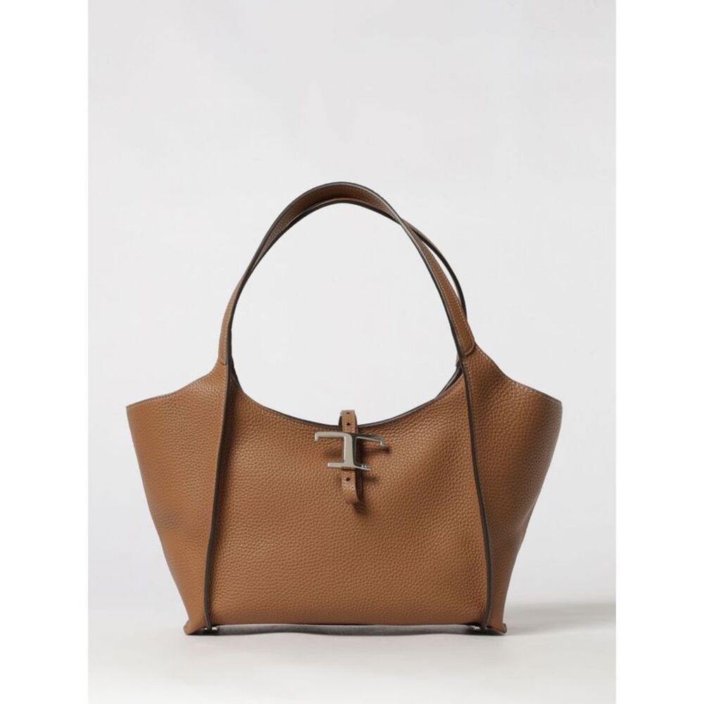 Tod's Women Tod's Grained Calfskin Shoulder Bag With T Timeless Logo